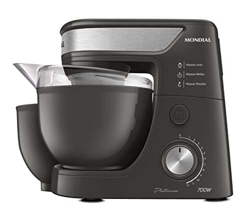 Imagem do produto Batedeira Planetária Platinum, Mondial, Grafite/Inox, 700W, 127V - BP-01P-PI