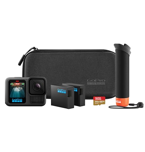 Imagem do produto GoPro HERO13 Black Bundle - Kit com Câmera de Ação à Prova d'água 10m, 5.3K60, HLG HDR, 27MP, HyperSmooth 6.0, GPS, Wi-Fi 6 e Acessórios Extras The Handler, Bateria Enduro, Cartão de 64GB e um Estojo