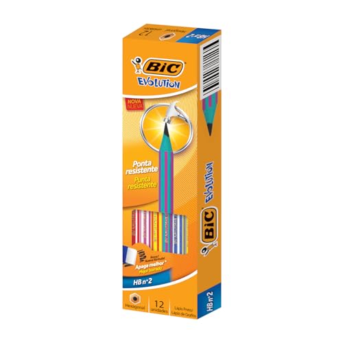 Imagem do produto Lápis Plástico Nº 2HB Sextavado, BIC, Evolution Pijama, 891641, 12 Unidades