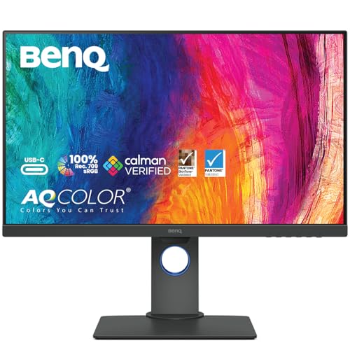 Imagem do produto Monitor BenQ PD2705Q QHD com 27', Painel IPS, 100% sRGB e Rec. 709, com Thunderbolt 3 para MacBook, Modo DualView e CAD/CAM, tela Anti-Reflexo, Ajuste de Altura e Brightness Intelligence