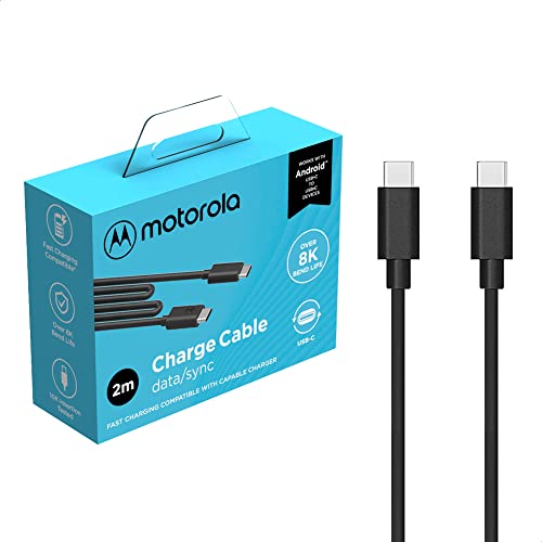 Imagem do produto Motorola, Cabo de Dados 1 Metro USB-C - USB-C, Preto