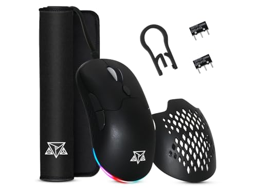 Imagem do produto Mouse Gamer Adamantiun Gladius M11 Com Mousepad Para Pc Notebook Jogos Led Rgb Com Fio Cabo Paracord Swicth Removível Usb 16000 Dpi Sensor Pixart 3389 (Preto)