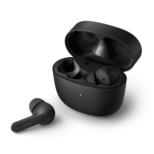 Imagem do produto PHILIPS TAT2206BK/00 - Fone de ouvido sem fio TWS bluetooth com microfone, formato em haste, IPX4 e energia para 18 horas totais, Preto