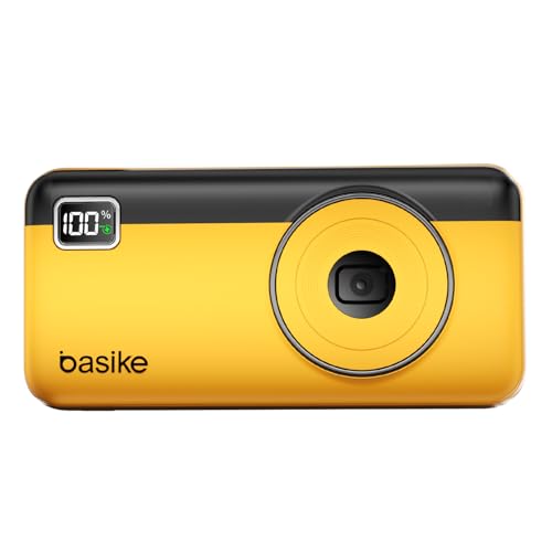 Imagem do produto Power Bank 20000mAh, Basike Carregador Portátil 2 Saídas USB-A(até 22.5W) + Tipo-C(até 22.5W) com Cabo, Carregamento Rápido, Led Indicador de Bateria Proteção Inteligente (Amarelo)