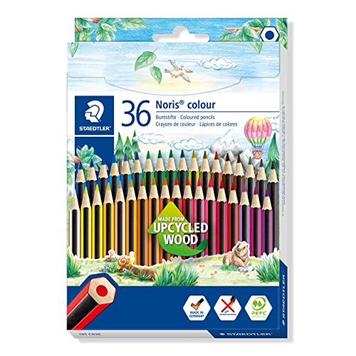 Imagem do produto STAEDTLER Lápis de Cor Noris 185 CD36 Sextavado, Madeira Reutilizada x36 Cores