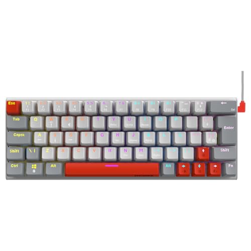 Imagem do produto TECLADO MECÂNICO GAMER PCYES KUROMORI 60% WHITE GHOST - SWITCH BLUE - LED RAINBOW - PTKMWG60BL