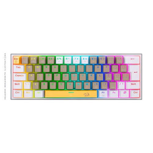 Imagem do produto Teclado Mecanico Gamer Fizz Rgb Amarelo Cinza e Branco Switch Marrom