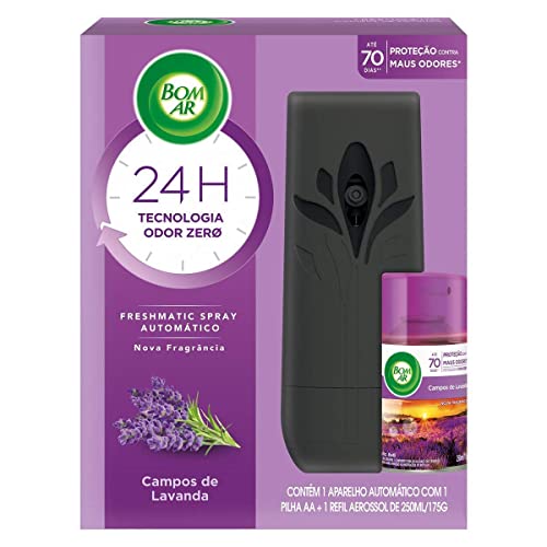 Imagem do produto Aromatizador de Ambiente Bom Ar Automático Aerossol Freshmatic Campos de Lavanda Aparelho + Refil 250ml