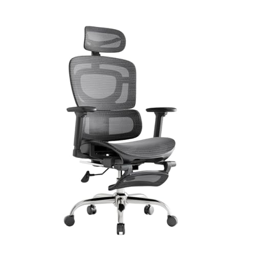 Imagem do produto Cadeira De Escritório Ergonômica Mônaco Bt07 Luvinco Malha Respirável Com Suporte Lombar Adaptável Apoio Para Pés Retrátil Encosto Ajustável Seis Posições Suporta 200kg