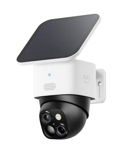 Imagem do produto eufy Security SoloCam S340 Câmera De Segurança Wi-Fi 2.4GHz Solar Sem Fio, 360° Pan/Tilt, Sem Taxa Mensal, Compatível HBS380, Preto e Branco