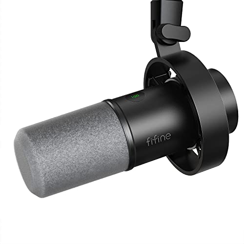 Imagem do produto FIFINE Microfone dinâmico, microfone para PC de gravação de podcast XLR/USB para streaming vocal, mic de metal de estúdio com mudo, conector de fone ouvido, controle de volume de monitoramento- K688