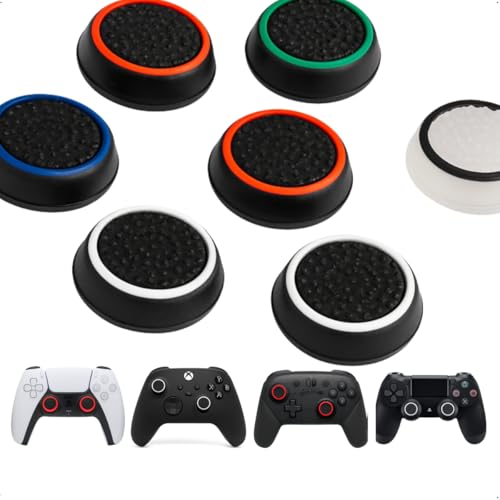 Imagem do produto Grip de Silicone para Controle, 5 Pares, Compatível com PS3 PS4 PS5 Xbox, Protetor Analógico com Anéis Coloridos, Preto