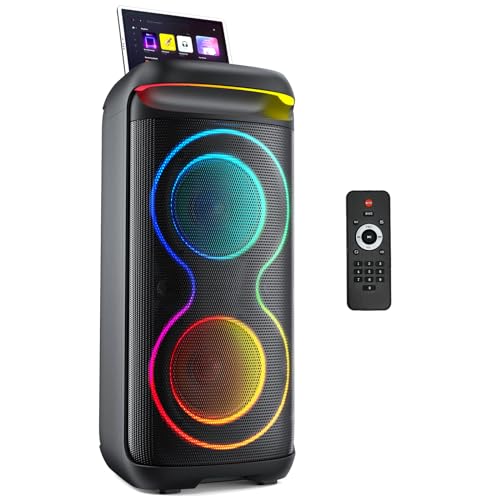 Imagem do produto JYX Caixa de Som Grande para Adultos, Partybox com Luz de Disco LED, Suporte para Entrada BT/USB/AUX/Cartão TF/TWS, Remoto, Perfeita para Uso ao Ar Livre, Casa e Subwoofers de Palco, 6500mAh, 90V-240V