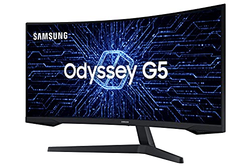 Imagem do produto Monitor Gamer Curvo Samsung Odyssey 34’’, Ultra WQHD, 165Hz, 1ms, tela ultrawide, HDMI, Display Port, Freesync Premium, preto, série G5
