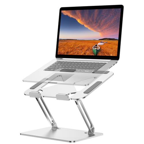Imagem do produto Suporte para Notebook em Aço Carbono - Apoio Ajustável e Ventilado para MacBook e Laptops até 17.3' (10KG) - Apoiador de Notebook Ergonômico, Ideal para Home Office e Estudos (Prata)