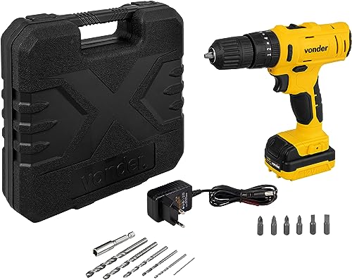 Imagem do produto Vonder, Parafusadeira/Furadeira Com Impacto A Bateria, 12 V, Fonte Bivolt Automática, Pfv 120i.