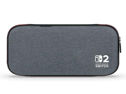Imagem do produto Capa PowerA Slim para Nintendo Switch 2 - Cinza mesclado escuro, Oficialmente Licenciada, Capa Protetora, Comporta 10 Game Cards, Protetor de Tela Acolchoado, Suporte de Jogo Integrado