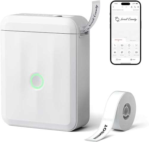 Imagem do produto D110 Etiquetadora, Mini Impressora Térmica Bluetooth Portátil, Rotuladora de Etiquetas Adesivas para Casa, Escritório, Cozinha e Escola, com Etiquetas de 12*40mm - 160pcs/Rolo (Meia Polegada), Branca