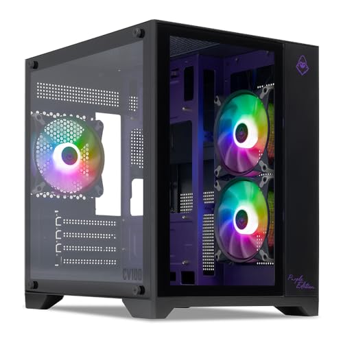 Imagem do produto Gabinete Gamer Mancer CV100 Purple Edition | Mid-Tower | Lateral De Vidro | Com 3 Fans | MCR-CV100-PEB