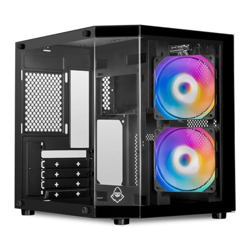 Imagem do produto Gabinete Gamer Mancer CV700M | Mini Tower | Lateral de Vidro Temperado | 2 Ventoinhas de 120mm Inclusas | Suporta Placas M-ATX/ITX | Preto | MCR-CV700M-BK-2F