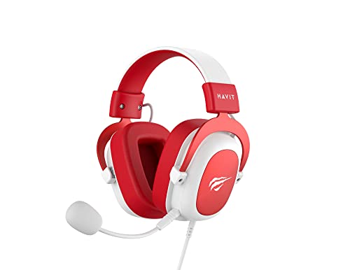 Imagem do produto Headphone Fone de Ouvido Havit HV-H2002d Red, Gamer, com Microfone, Falante 53mm, Plug 3, 5mm: compatível com XBOX ONE e PS4, HAVIT, HV-H2002d Cor Vermelho e Branco
