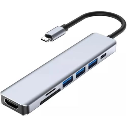 Imagem do produto Hub USB 7 em 1 Adaptador USB-C Premium com Saída HDMI 4K a 60Hz, 7 Portas, USB 3.0, Leitor de Cartão SD, Fonte de Alimentação Tipo C, Carregamento Rápido Multiportas 7x1 Premium