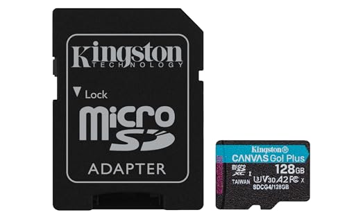 Imagem do produto Kingston 128GB Canvas Go Plus microSD Card | Up to 200MB/s | Class 10, UHS-I, U3, V30, A2 | SDCG4/128GB