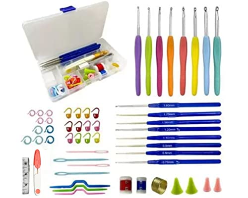 Imagem do produto Kit Crochê Com 16 Agulhas Acessórios e Caixa Organizadora Artesanato Iniciante Frio
