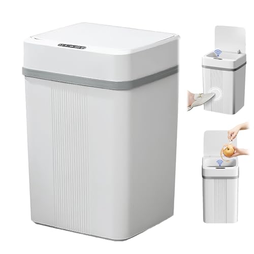 Imagem do produto Lixeira Automática 18L com Sensor Inteligente de Aproximação – Abertura e Fechamento Automáticos para Cozinha, Banheiro e Escritório (18L-branco)