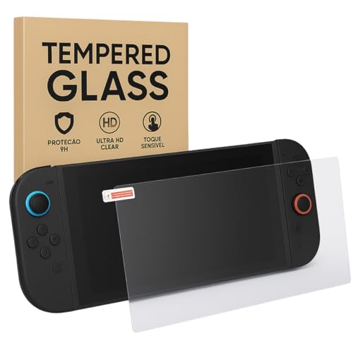 Imagem do produto Película de Vidro Temperado Premium 9H Compatível com Nintendo Switch 2 – Ultra Transparente, Bordas 2.5D, Espessura 0,33mm, Toque Sensível, Instalação Fácil, Anti-Risco (Genérico)