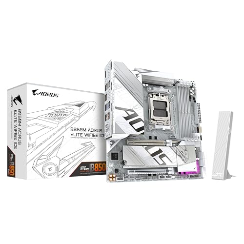 Imagem do produto Placa Mãe Gigabyte B850M AORUS ELITE ICE WIFI6E (AM5/4xDDR5/HDMI/DP/M.2/USB 3.2)