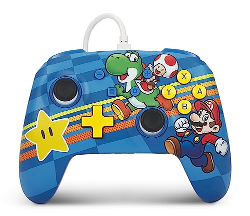 Imagem do produto PowerA Enhanced Nintendo Switch Controller Wired - Mushroom Kingdom Friends, Mario Switch Controller, Mappable Gaming Buttons, Officially licensed by Nintendo
