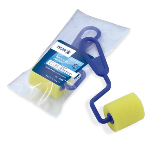 Imagem do produto Rolo Espuma Amarela Poliéster com Suporte, Tigre 61345040, Amarelo, 4cm