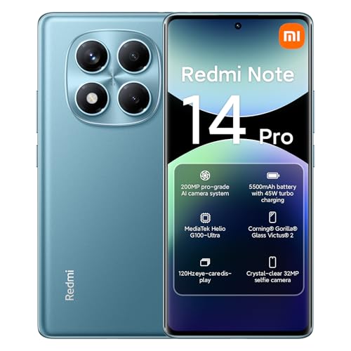 Imagem do produto Smartphone Xiaomi Redmi Note 14 Pro 4G Ocean Blue (Azul Oceano) 8GB RAM 256GB ROM