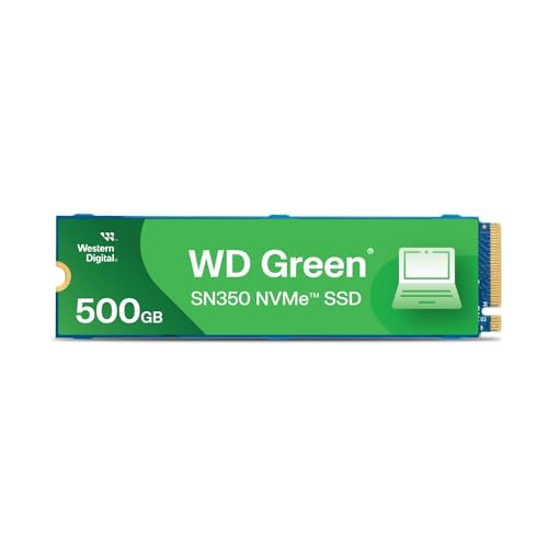 Imagem do produto SSD WD Green SN350 500GB NVMe M.2 2280 (Leitura até 2400MB/s e Gravação até 1500MB/s)