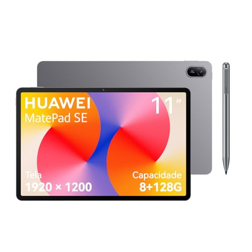 Imagem do produto Tablet, HUAWEI MatePad SE 11, 8+128GB, Tela HUAWEI FullView de 11' para Conforto Visual，Superbateria de 7700 mAh 22,5W，Câmera Traseira 8 MP，Câmera Frontal 5 MP，Cinza Nebula