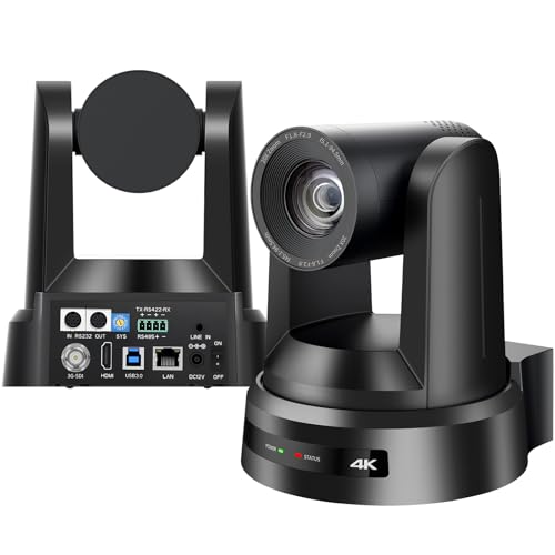 Imagem do produto Câmera NDI PTZ 4K,AI Auto Tracking USB3.0/3G-SDI/LAN HDMI PTZ Câmera 20X Óptica com PoE Transmissão ao vivo para igreja, adoração, transmissão de eventos（Enviado do Brasil, sem impostos adicionais）