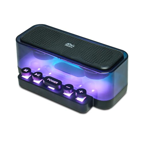 Imagem do produto Caixas de Som Portáteis Bluetooth, alto-falante de som estéreo com luz RGB e botões mecânicos, alto-falante portátil à prova d'água IPX5 para telefones, tablets e laptops