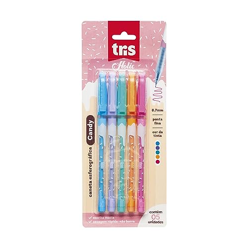 Imagem do produto Caneta Esferografica Tris Holic Fof Candy Cartela 5 unidades