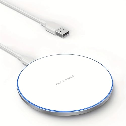 Imagem do produto Carregador por Indução, Cabo TIPO-C, Compatível com aparelhos Android e iPhones com padrão Qi, 20W Turbo, Carregamento Sem Fio (Branco)