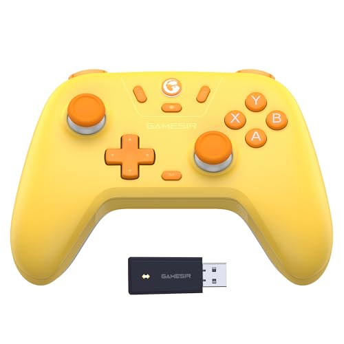 Imagem do produto GameSir Nova Lite Controlador sem fio 2.4g para PC com Windows, iPhone, Android, Switch e Steam Deck, Controle Bluetooth Gamepad com gatilho de efeito Hall, vibração Rumble(Nova Lite(cor amarela))