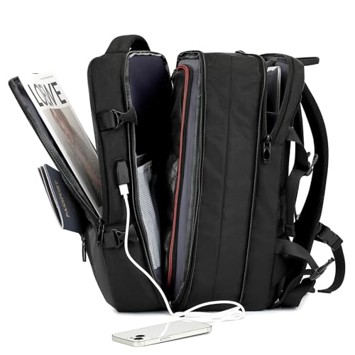 Imagem do produto IceSelect Mochila de Viagem Expansivel Grande Masculina Feminina,Mochila Avião para Notebook 17,Executiva,Antifurto,Reforçada,USB,Impermeável,Escolar,Faculdade,Trabalho,Presente