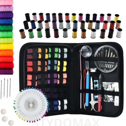 Imagem do produto Kit de Costura E Linhas Completo 128 Itens, Kit Costura, Kit de Costura, Costura, Linha de Costura, Agulha de Costura, Costura Acessórios, Para Reparo Com Estojo Preto (Estojo 128 peças)