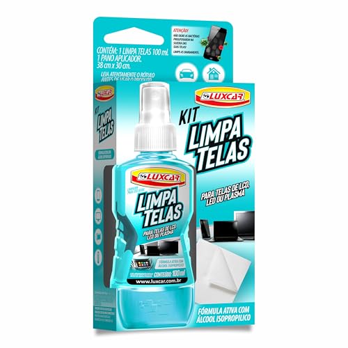 Imagem do produto Luxcar Kit Limpa Telas 120 ml + Pano Aplicador - Fórmula Ativa Álcool Isopropílico