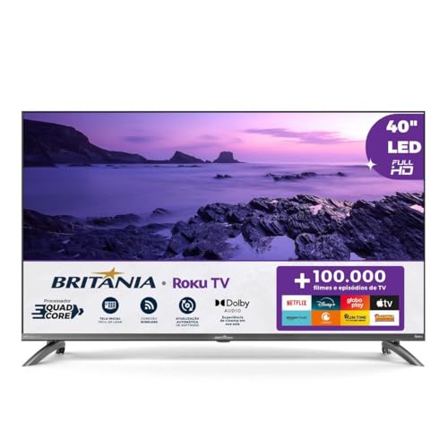 Imagem do produto Smart TV 40” Britânia Roku TV LED Dolby Audio BTV40M9GR2CGB