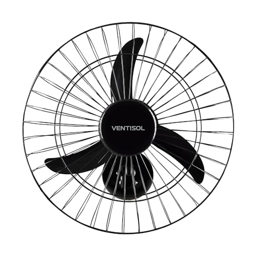 Imagem do produto Ventisol Ventilador de Parede Oscilante, 3 Pás Premium, Preto, 50cm, Bivolt