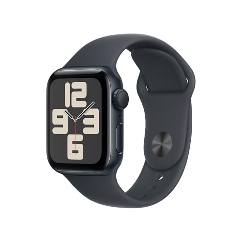 Imagem do produto Apple Watch SE GPS • Caixa meia-noite de alumínio – 40 mm • Pulseira esportiva meia-noite – P/M