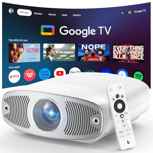 Imagem do produto Bettdow Projetor 4k 3D 25000 Lumens Full Hd 1080p Compatível Com Android 9.0(AOSP)+Google TV, Suporte ao escritório WPS, Netflix oficialmente licenciado, Retroprojetor Portatil 850 ANSI WiFi 6 BT 5.0