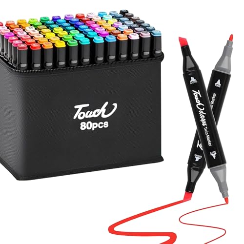 Imagem do produto Caneta Marcador para Colorir Desenho Professional，Marcadores de ponta dupla de 80 cores，marcadores artisticos de Arte para Estudantes Adultos Artistas
