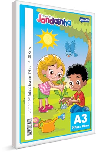 Imagem do produto Jandaia Papel Sulfite A3 Branco 120g, Turma do Jandainha, Pacote com 50 Folhas, a cobertura puede variar
